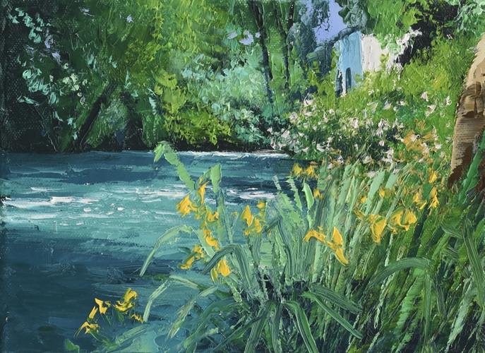 Flag Irises by the River's Edge